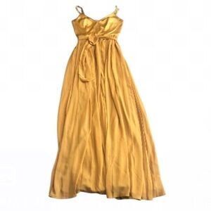ModCloth mustard spaghetti strap long maxi dress Sz 0 New with tags